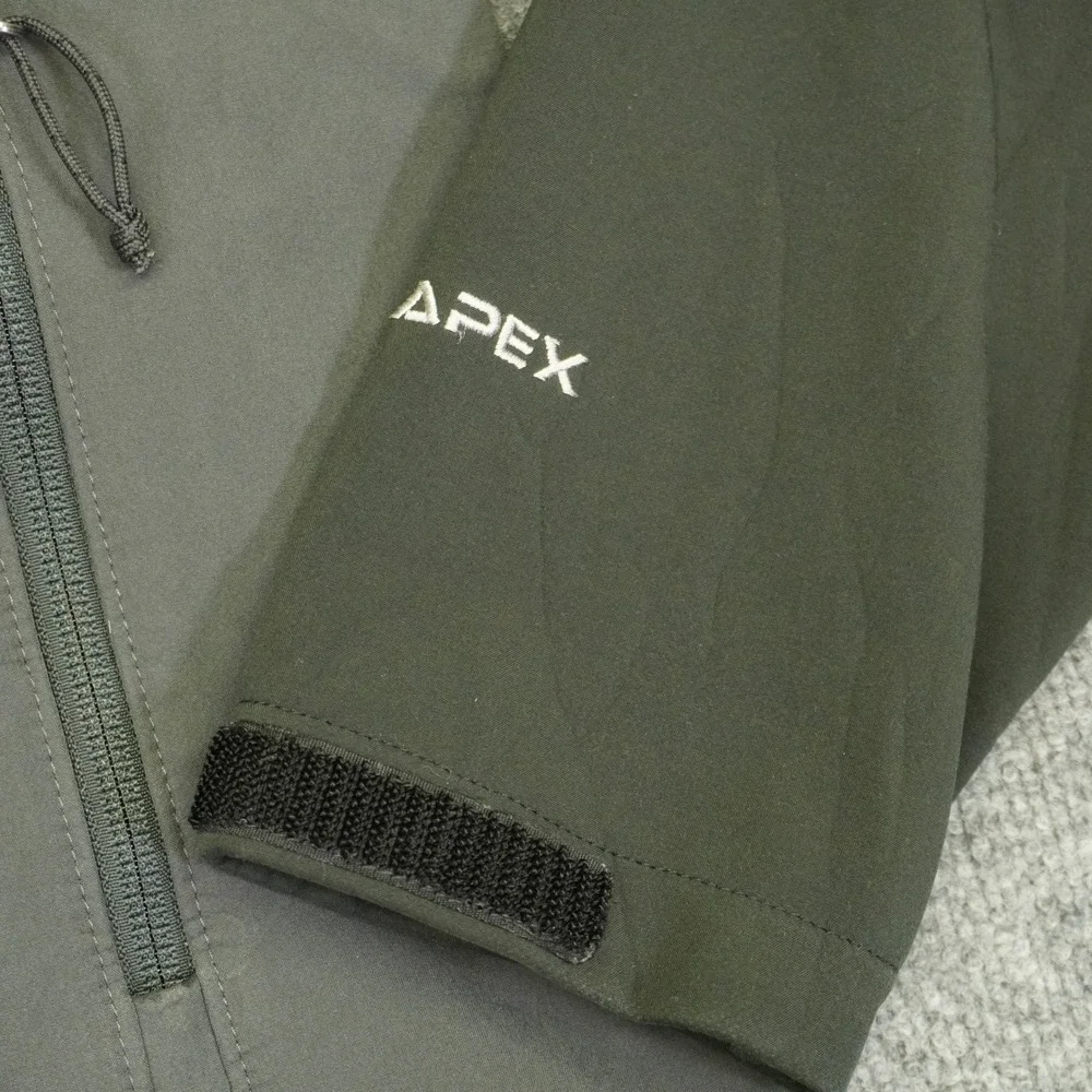 The North Face Apex Softshell Jacket Mens L Grey Black Full Zip Fleece Lined
